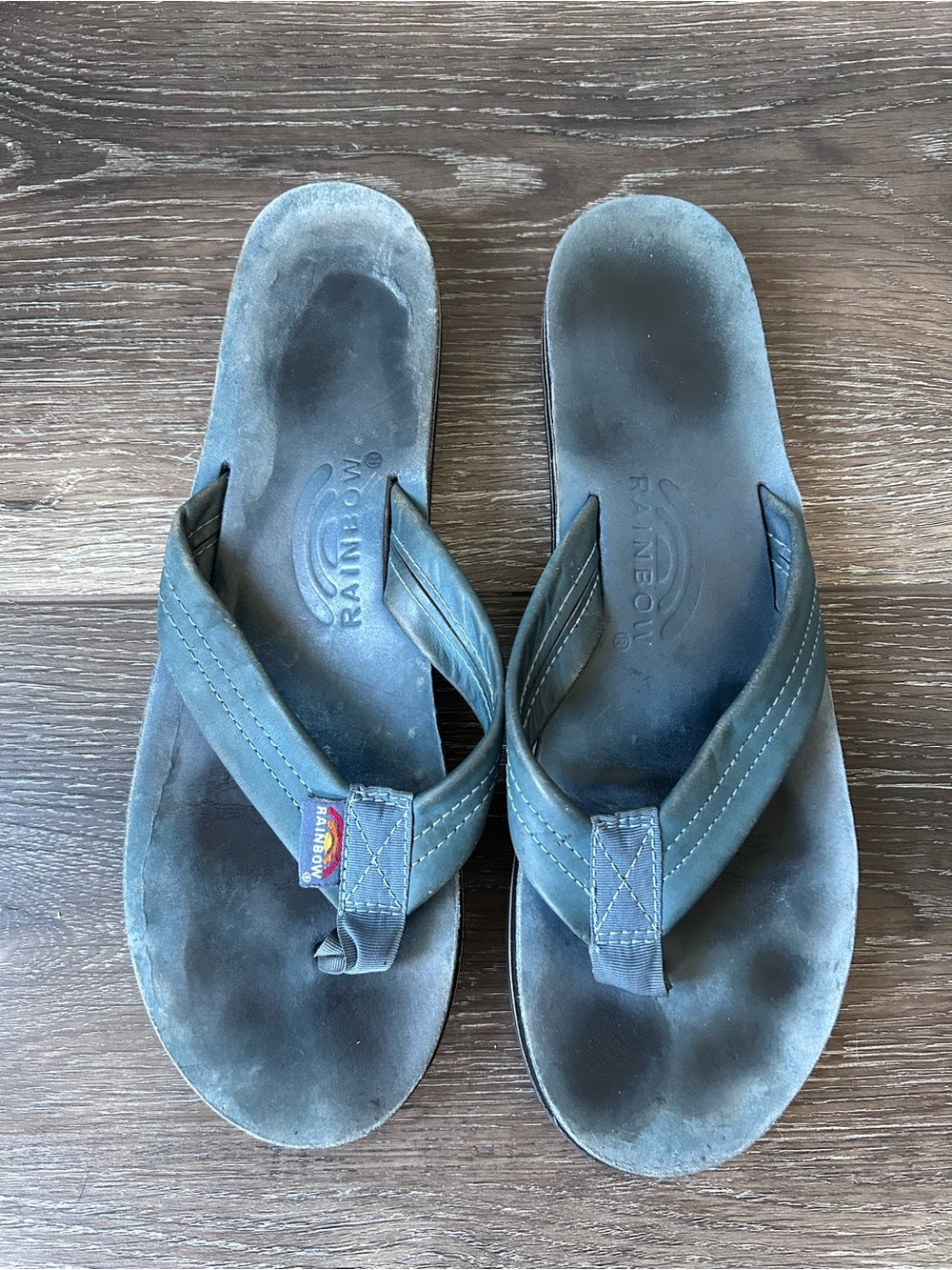 Rainbow Blue Flip Flop Sandals Size 10